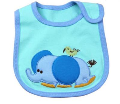 China Washable Blue Elephent Custom Baby Bibs Disposable Feeding Bibs for sale