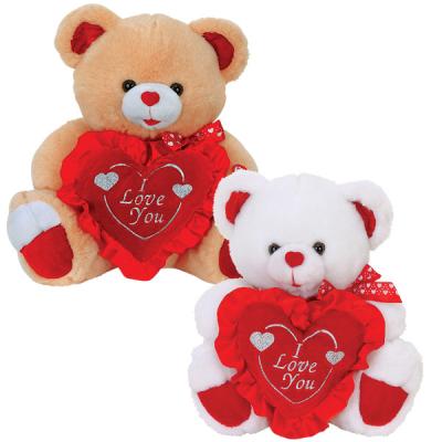 China Oso de peluche lindo del día de tarjetas del día de San Valentín con los juguetes rellenos corazón del empuje de la flor en venta