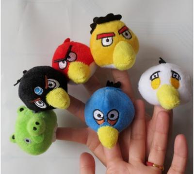 China Die kleinen Vogel-Plüsch-Finger-Marionetten für Babys, gelb/Rot/Blau zu verkaufen