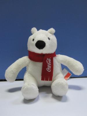 Cina spinta sveglia Keychain dell'animale farcito dell'orso polare della coca-cola di Natale di 12cm in vendita