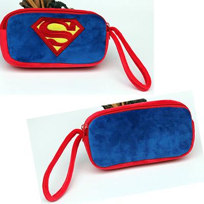 China Blue Lovely Cartoon SuperMan Plush Pencil Case for Kids , Children for sale