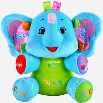 Cina Giocattoli svegli di conversazione della peluche del bambino dell'elefante blu con gli animali di musica per l'apprendimento del bambino in vendita