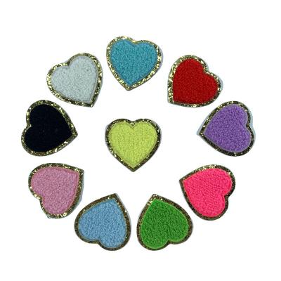 China Colorful Stick Bag Love Star Embroidery Cloth Patch Towel Embroidered DIY Glitter Gold Embroidery Powder Onion Adhesive Patch for sale