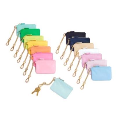 China Low MOQ Fashion Customized Key Case Colorful Coin Purse Nylon Classic Mini Keychain Wallet for sale