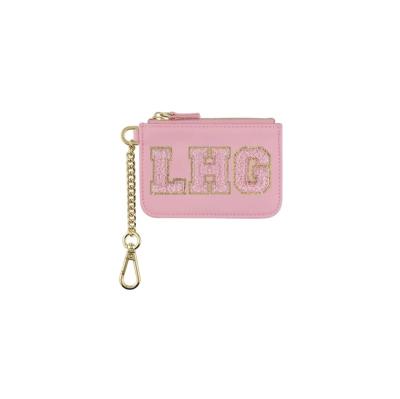 China Fashion rainbow colorfu running key chain custom with letter patches key nylon bag Mini Nylon classic pink wallet keychains for sale