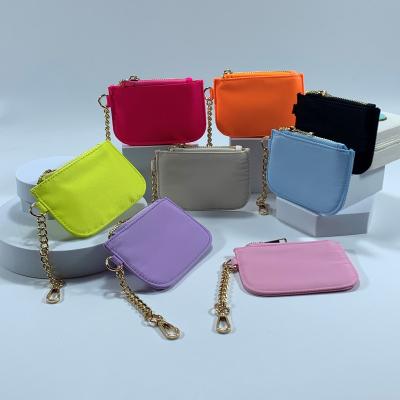 China Fashion Low MOQ Customized Key Case Colorful Nylon Classic Mini Keychain Wallet Coin Purse for sale