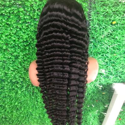 China Wholesale Straight Deep Wave Wig Real Hair Closure, Transparent Deep Wave Lace Frontal Wig, 180 Density 13x6 Deep Wave Lace Front Wig for sale