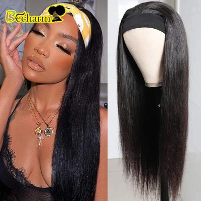 China Indian Virgin Hair Straight Headband Wig, Double Drawn Mink Raw Virgin Hair Wholesale Human Hair Wigs, Natural Headband Bodywave Headband Wig for sale