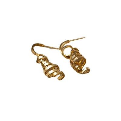 China Lovely Cute Creative Vintage 2022 Twist Spring Shape Irregular Earrings For Women Fashion Gold Plated Jewelry for sale