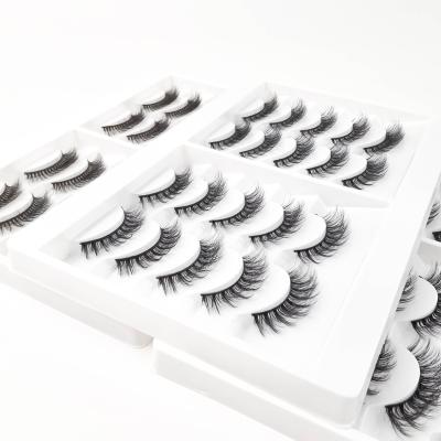 China Colorful 10 pairs of natural dense 3d mixed eyelashes mimic mink exaggerated eyelashes for sale