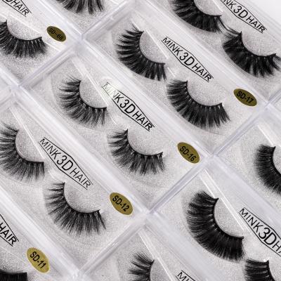 China Thick Tapered Fluffy Lashes Eye Makeup Tools Handmade 3D Natural Soft Eyelashes Mink Lashes Hair Soft False for sale