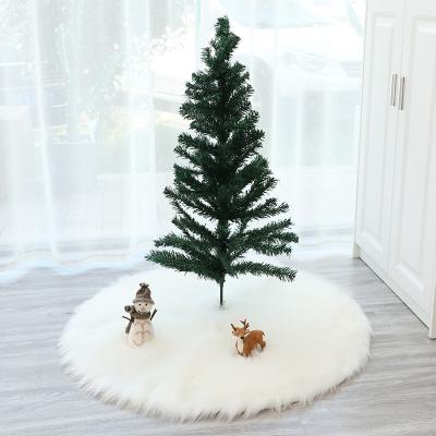 China Polyacrylonitrile Fiber Christmas Decoration Faux Fur Solid Color Sublimation Plush Comforter Luxury Customized White Christmas Tree Skirt Rug for sale