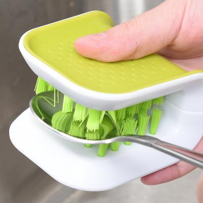 China Viable hot seller kitchen cleaning brush U-shaped cleaning brush, knives hand double-sided U-shaped cleaning brush wholesale for sale