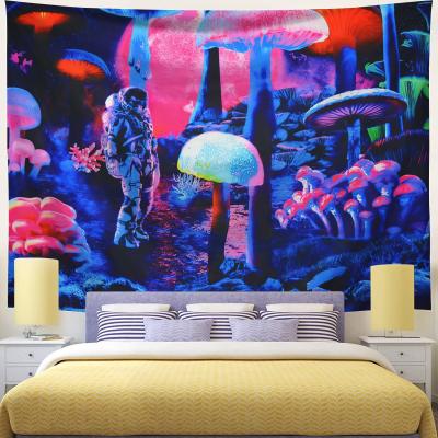 China Wholesale Custom Creative Nature Stars Tapestry Aesthetic Tapestry Night Sky Mushroom Wall Tapestry Wall Hanging Bedroom Decor for sale