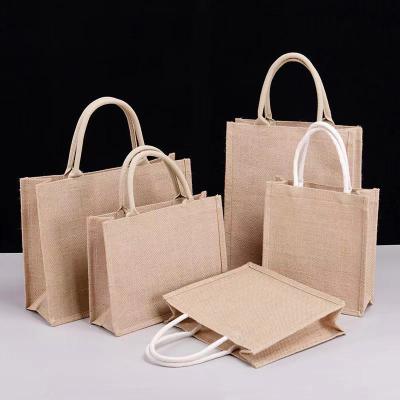 China Retro Cotton Folding Tote Bag Gift Shopping Bag Canvas Vintage Handbag Wholesale Custom Logo Graphic Reusable Waterproof Jute for sale