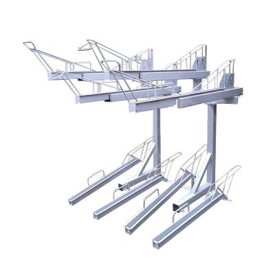 China Simply Pull Out The Two Tier Cycle Base Rail Bike Storage Sliding Vertical Rack For Parking Rack for sale