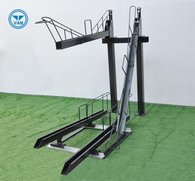 China Simply Pull Out Sliding Base Rail 2019 New Desgin Double Decker Bicycle Racks Bike Racks Galvanized Two Tire Bike Racks for sale