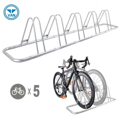 China Durable 5 Floor Mounted Galvanized Bicycle Floor Parking Bike Storage Rack Durable for sale