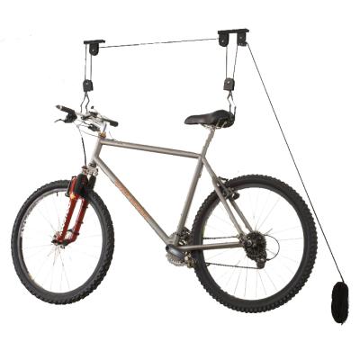 China Ceiling-Mounted Easy Mounted Garage Bicycle Lift High Quality Indoor Bike Rack Ceiling Wall Hanger Bike Rack for sale