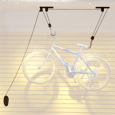 China Ceiling Bike Hangs Indoor Ceiling Lift Mounted Display Bike Hanging Hooks For Personal Use for sale