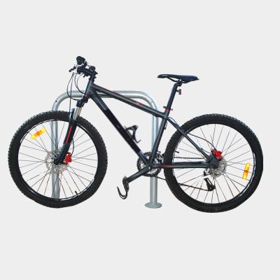 China Ground Floor Mounted Carbon Steel Gound Street Fixed Fixed Rail-Mount Single Circle Classic Bike U Rack for sale