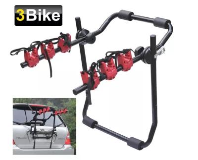 China Simply Pull Out Base Rail Foldable Car Rack Sliding Rear Mounted Bike Rack For Sale 3-Bike Car Trunk Bike Hitch Rack for sale