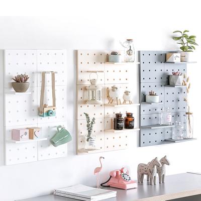 China Decorative Plastic Assembly Wall Mount Corrosion Protection DIY Storage Pegboard Floating Shelves Racks for Bedroom Bathroom Shelves Storage for sale