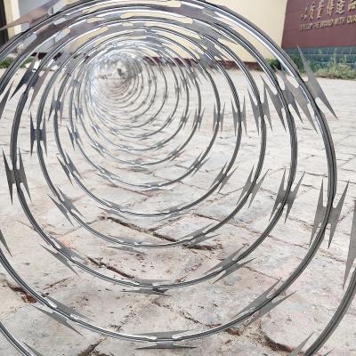 China Steel Wire Police And Military Supplies Galvanized Razor Blade Barbed Wire For Security Fence for sale