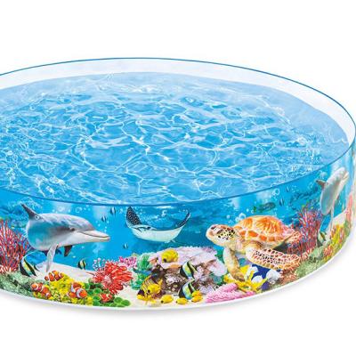 China Intex 58472 Plastic Ocean Deep Blue Pool For Family Kids Ocean Kids Hard Plastic Paddling Pool for sale