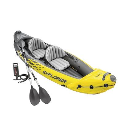 China Intex 68307 Barcos K2 Rowing Boat Kayak 2 Person Adjustable Inflatable Boat Seats Kayak With Pedals for sale