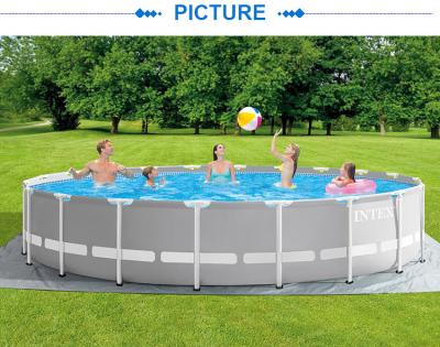 China INTEX 26756 Outdoor PVC Steel Frame Above Ground Pool Set Steel Frame Swimming Pool for sale