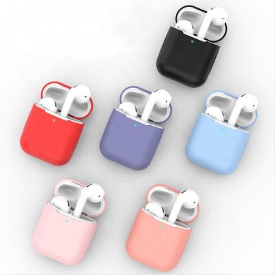 China For AirPods Pro Silicone Protective Wireless Earphones Wholesale Soft Thin Durable Silicon Slot For Apple Airpods 1/2 With Key Chain for sale