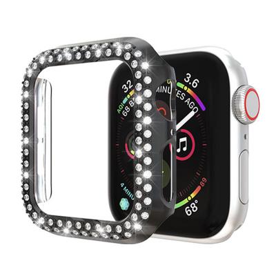 China Diamond Shockproof Luxury Anti-scratch Double Row Water Resistant Fashion Design Protective Case Cover For Apple Watch for sale