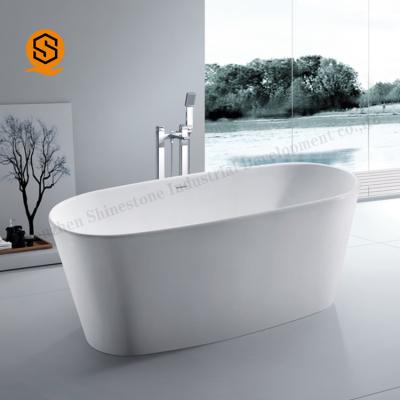 China Easy Clean Artificial Stone Bathtub White Stand Alone Tub CE Certificate for sale