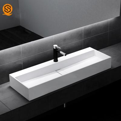 China Pared rectangular Hung Basin del lavabo superficial sólido anticontaminación en venta