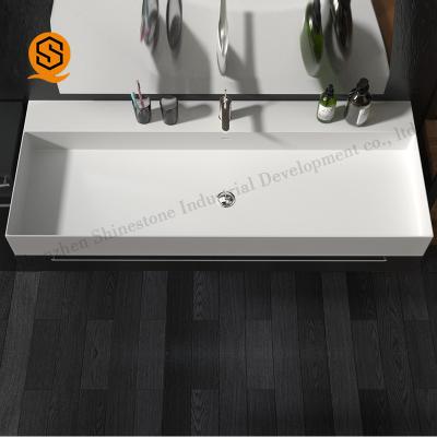 China Pared superficial sólida Hung Bathroom Vanity del lavabo de Oilproof en venta