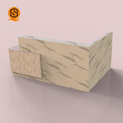 China Mostradores de recepción superficiales sólidos del mármol del salón de Front Counter Artificial Stone Corian en venta