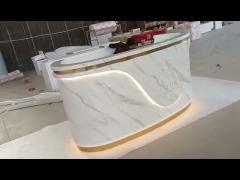 Salon White Gold Reception Desk