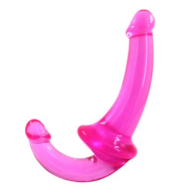 China Mit Seiten versehener realistischer Doppelbügel TPEs auf Penis Dildo Crystal Pink zu verkaufen