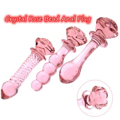 China Crystal Rose Butt Plug Silicone Male-Masturbator analer Vaginal Expander zu verkaufen