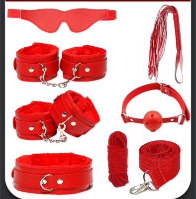 Chine Métal adulte rouge de kits d'esclavage des contraintes 7pcs de lit de BDSM en cuir à vendre