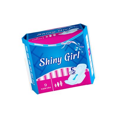 Китай Feminine Hygiene Products Cotton Regular Winged Sanitary Pad Blue Printing Strip Cheap Sanitary Napkins Towels for Women продается