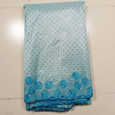 Chine Dentelle de robe de mariage et tissu nuptiales, métallique suisse bleu + filet à vendre