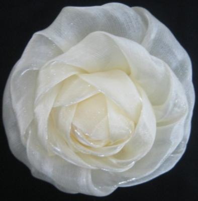 China 3D artificial chiffon Artificial Flower Corsage with pin for wedding garment for sale