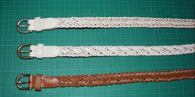 China White and Coffee Cloth Belts For Women bronze buckle , length in 100cm - 135cm for sale