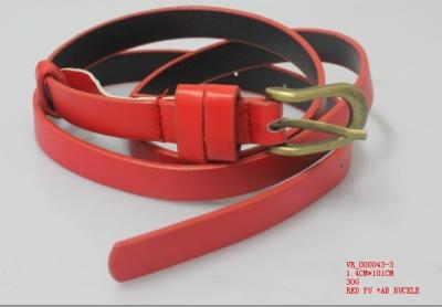 China Customized Cloth RED PU Belts For Woman width 1.4cm sewing PU purple Belt for sale