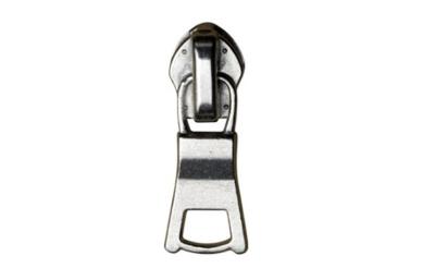 China Industrial Metal Auto Lock Zipper Slider With Emboss Logo For Apparel for sale