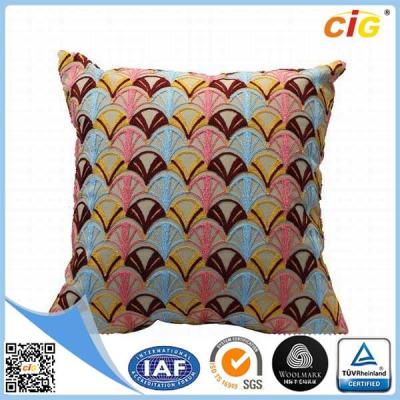 China Polyester Or Cotton Embroidered Decorative Throw Pillows for Bed Red Grey Blue Green for sale