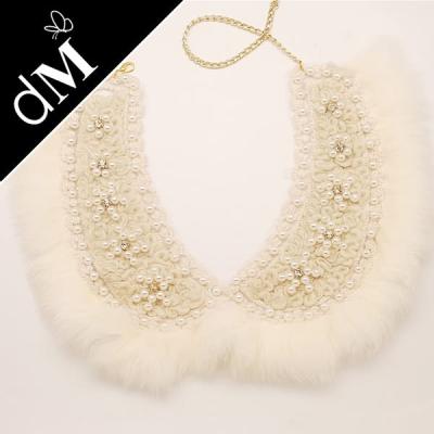 China Clothing accessories detachable beaded collar fur collars for women SNL0118 for sale