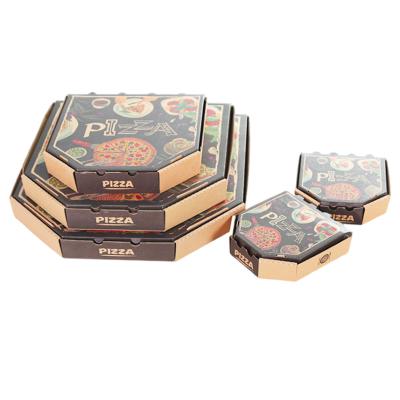 China Recycled Materials Food Grade Flute Corrugated Size Caja Para Pizza Design Cardboard Cardboard Custom Printed Pizza Box for sale